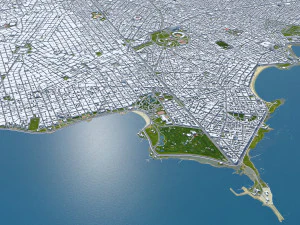 우루과이 몬테비데오 시 80km 3D 모델