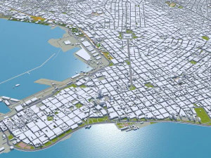 우루과이 몬테비데오 시 80km 3D 모델