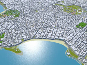 우루과이 몬테비데오 시 80km 3D 모델