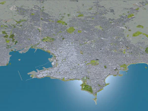 우루과이 몬테비데오 시 80km 3D 모델