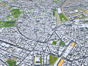 Montpellier city france 30km 3D Model