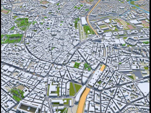 Montpellier city france 30km 3D Model