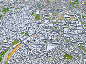 Montpellier city france 30km 3D 模型