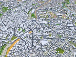 Montpellier city france 30km 3D Model