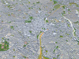 Montpellier city france 30km 3D Model