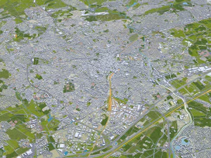 Montpellier city france 30km 3D Model