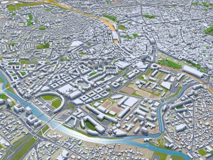 Montpellier city france 30km 3D Model