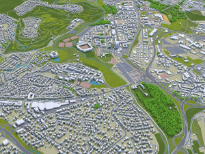 Montpellier city france 30km 3D 模型