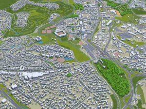 Montpellier city france 30km 3D Model