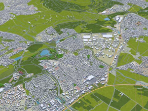 Montpellier city france 30km 3D Model