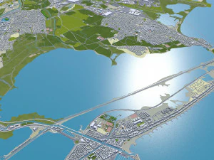 Montpellier city france 30km 3D Model