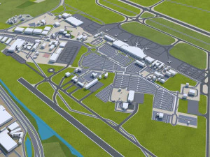 Montpellier city france 30km 3D Model