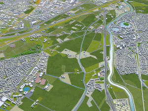 Montpellier city france 30km 3D Model