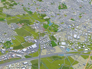Montpellier city france 30km 3D Model