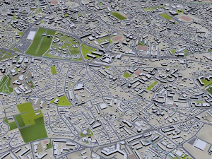 Montpellier city france 30km 3D Model