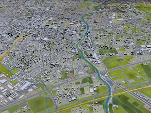 Montpellier city france 30km 3D 模型