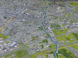 Montpellier city france 30km 3D Model