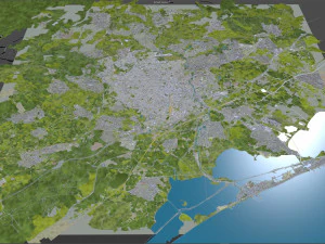 Montpellier city france 30km 3D Model