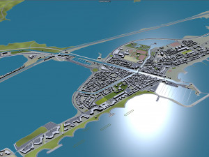 Montpellier city france 30km 3D 模型