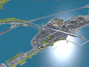 Montpellier city france 30km 3D Model