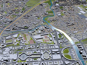 Montpellier city france 30km 3D Model