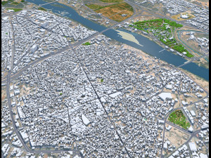 Mosul city iraq 50km 3Dモデル