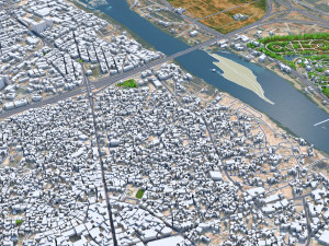 Mosul city iraq 50km 3Dモデル