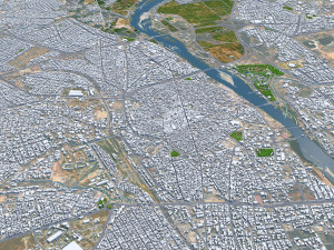 Mosul city iraq 50km 3Dモデル