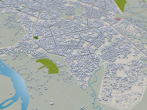 Mosul city iraq 50km 3Dモデル