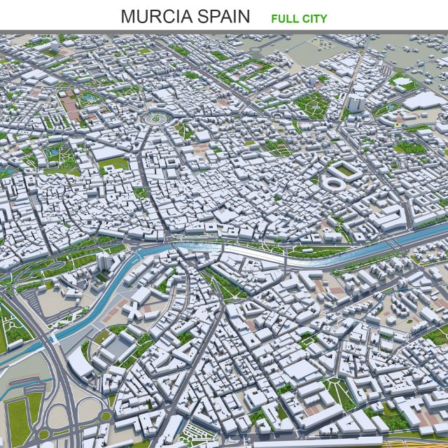 Murcia city cartagena spain 70km 3Dモデル .c4d .max .obj .3ds .fbx .stl .blend 