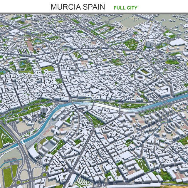 Murcia city cartagena spain 70km 3D Model .c4d .max .obj .3ds .fbx .stl .blend 