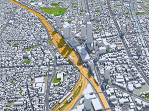 Nagoya city japan 60km 3D-Modell