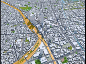 Nagoya city japan 60km 3D Model