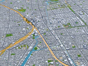 Nagoya city japan 60km 3D Model