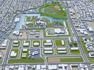 Nagoya city japan 60km Modelo 3D