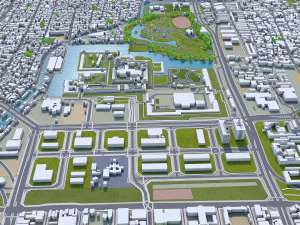 Nagoya city japan 60km 3D Model