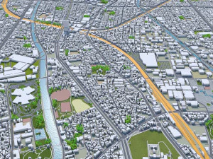 Nagoya city japan 60km 3D Model