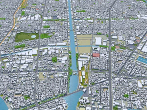 Nagoya city japan 60km 3D Model