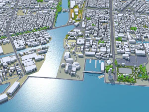 Nagoya city japan 60km 3D Model