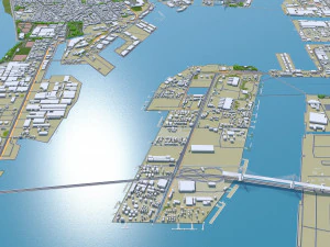 Nagoya city japan 60km 3D Model