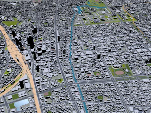Nagoya city japan 60km 3D Model