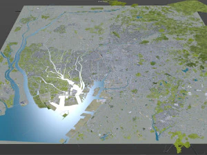 Nagoya city japan 60km 3D Model