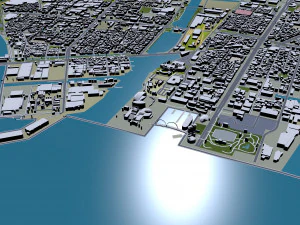 Nagoya city japan 60km 3D Model