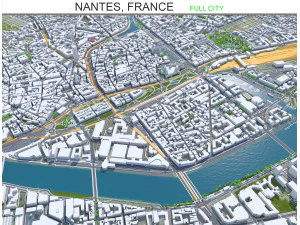 Citt&agrave; di Nantes Francia 60 km Modello 3D