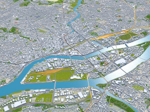 Nantes city france 60km Modelo 3D