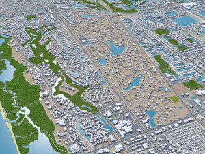 Naples florida city usa 30km 3D Model