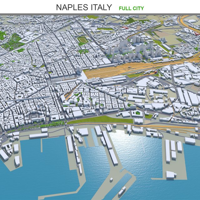 Naples city italy 85km 3D Model .c4d .max .obj .3ds .fbx .stl .blend 