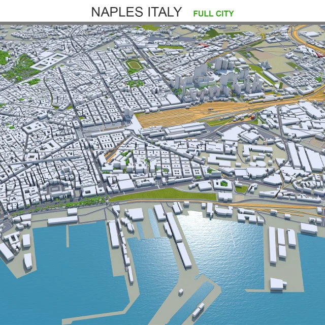 Naples city italy 85km 3D Model .c4d .max .obj .3ds .fbx .stl .blend 