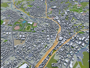 Narita city japan 40km Model 3D