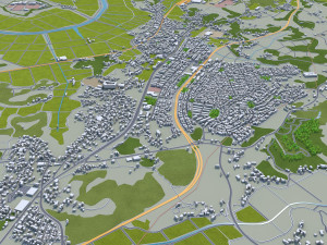 Narita city japan 40km Model 3D